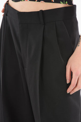 Double-pleated Virgin Wool Wide Leg Pants