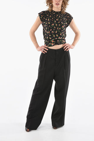 Double-pleated Virgin Wool Wide Leg Pants