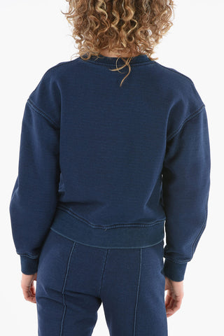 ATHLEISURE Crew Neck Cotton Sweatshirt with Embroidered Logo