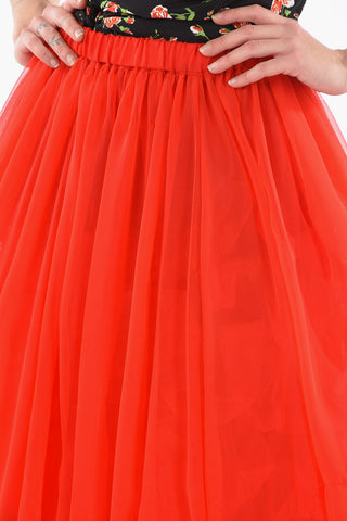 Tulle Balloon Midi Skirt