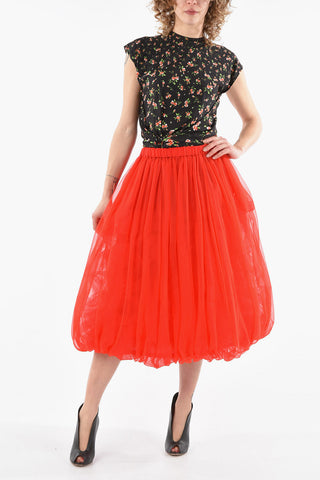 Tulle Balloon Midi Skirt