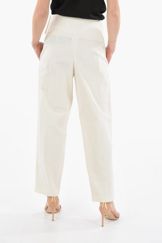 Pantaloni Daisy a Gamba Diritta e Vita Alta con Banda