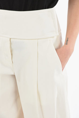 Pantaloni Daisy a Gamba Diritta e Vita Alta con Banda