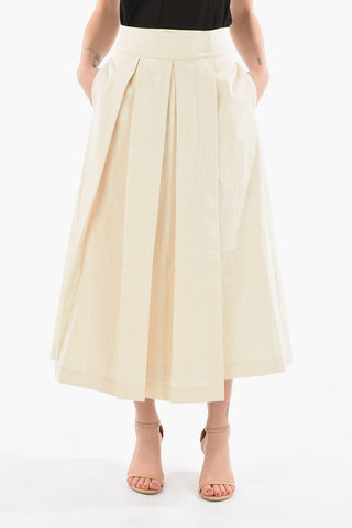 Cotton Pleated GALLICO Maxi Skirt