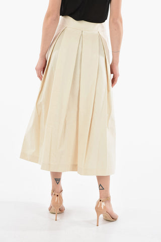 Cotton Pleated GALLICO Maxi Skirt