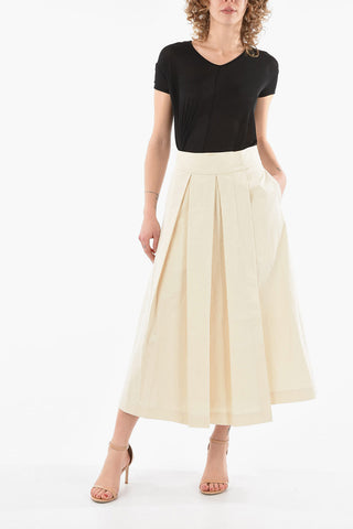 Cotton Pleated GALLICO Maxi Skirt