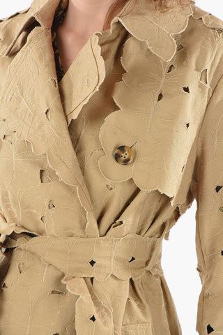 Cut-Out Gabardine BUTTERFLY Trench Coat
