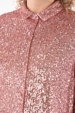 BE Sequined Shirt with Tulle Lining