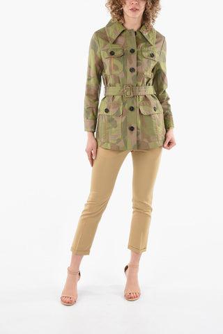 Camouflage Motif CHINÈ Short Trench