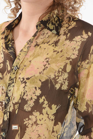 Camicia Trasparente Fantasia Floreale