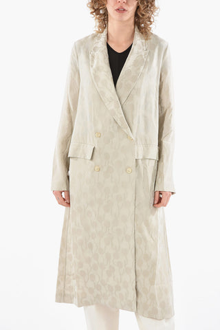 Double-breasted CAMELOT Jacquard Viscose Overcoat