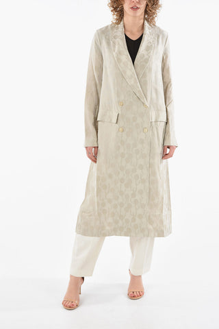 Double-breasted CAMELOT Jacquard Viscose Overcoat