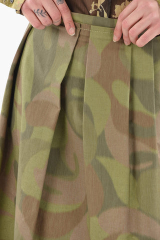 Camouflage Motif CHINÈ Flared Midi Skirt