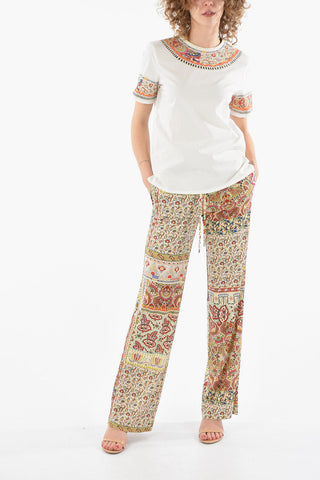 Cotton-poplin Blouse with Paisley-motif Bands