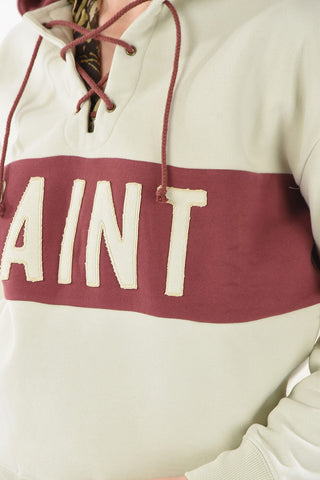 Fleeced-cotton Hoodie with Laces Detail