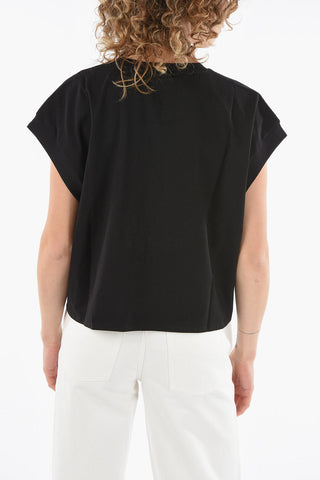 MICHAEL Logo Printed T-shirt with Front Knot Detail