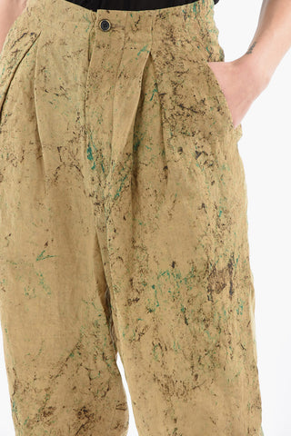 Pantaloni a Vita Alta PSYCHE in Cotone a Doppia Pince