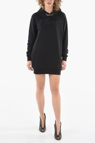 COUTURE Vestito Hoodie con Ricamo Logo