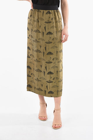 Jacquard Viscose GARNET A-line Midi Skirt