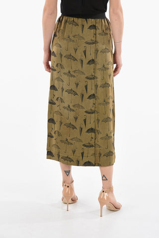Jacquard Viscose GARNET A-line Midi Skirt