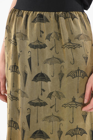 Jacquard Viscose GARNET A-line Midi Skirt