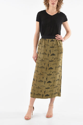 Jacquard Viscose GARNET A-line Midi Skirt