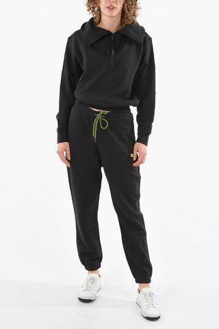 VICTORIA BECKHAM Cropped Jumper with Cowl Neck and Back Embroidered Logo