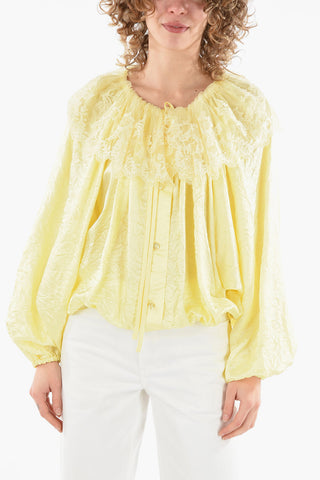 Lace Collar Bat Sleeved Blouse