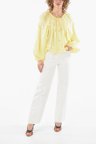 Lace Collar Bat Sleeved Blouse
