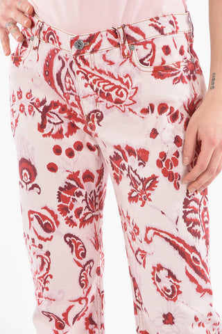 Wide-leg Denims in Iconic Paisley Motif 26cm