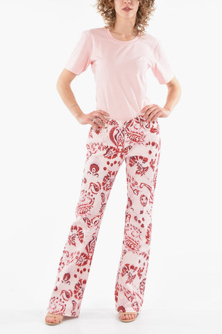 Wide-leg Denims in Iconic Paisley Motif 26cm
