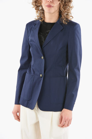 Cotton-poplin Unlined Single-breasted Blazer with Logoed Buttons