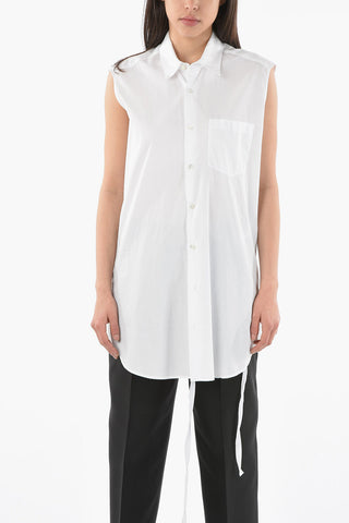 Camicia Smanicata AMELIE in Popeline di Cotone con Taschino