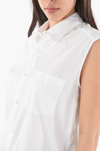 Camicia Smanicata AMELIE in Popeline di Cotone con Taschino