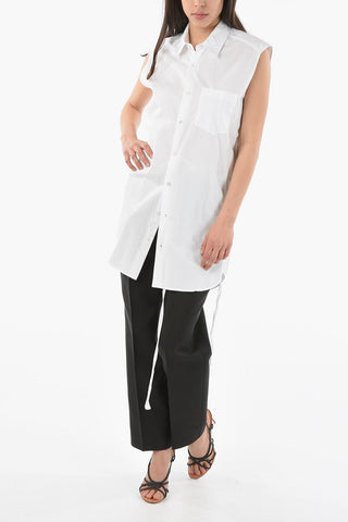 Camicia Smanicata AMELIE in Popeline di Cotone con Taschino