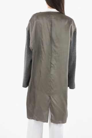 ARTISANAL Knitted Sleeve Satin Cardigan