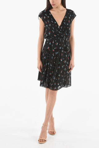 EMPORIO Top Smanicato con Scollo a V in Tessuto Effetto Crepe