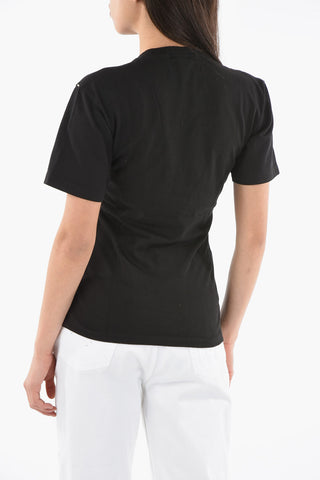 Jersey Crew-neck ZAINO T-shirt with Jewelry Detailing