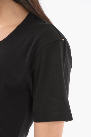 Jersey Crew-neck ZAINO T-shirt with Jewelry Detailing