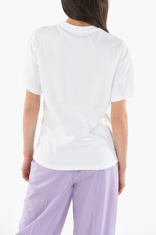 EMPORIO Crew-neck T-shirt with Contrasting Glitter Logo