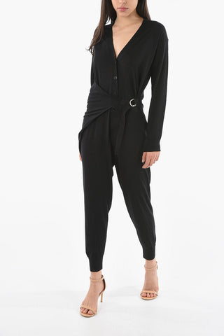 Buttoned Wool Jumpsuit