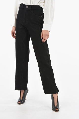 EMPORIO Lurex Wide-leg Denims with High Waist