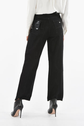 EMPORIO Lurex Wide-leg Denims with High Waist
