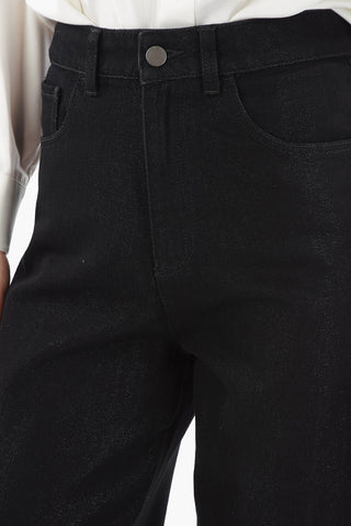 EMPORIO Lurex Wide-leg Denims with High Waist