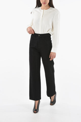 EMPORIO Lurex Wide-leg Denims with High Waist