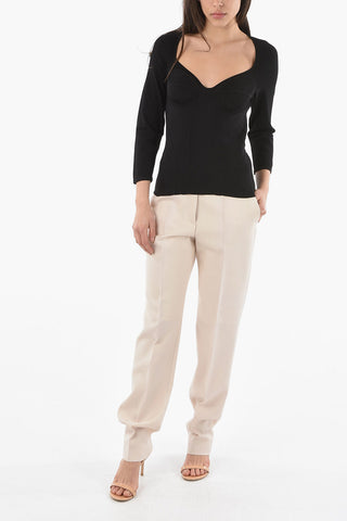 Shaped Sweater with Side Zip
