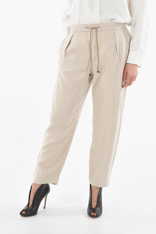 Wide Leg Pants With Drawstrings