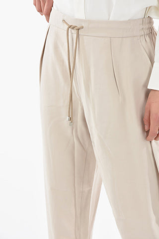 Wide Leg Pants With Drawstrings