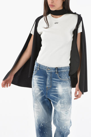 Silk Cape with Button Detailing
