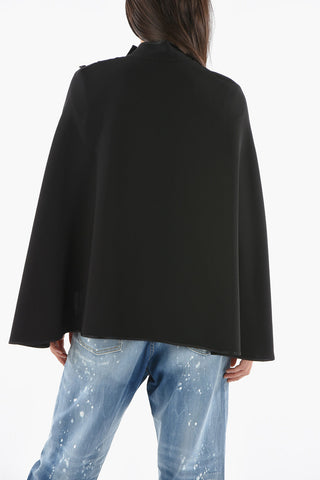 Silk Cape with Button Detailing